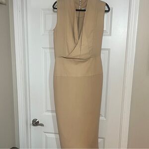 Maurie + Eve Elegant Tan Sleeveless Dress